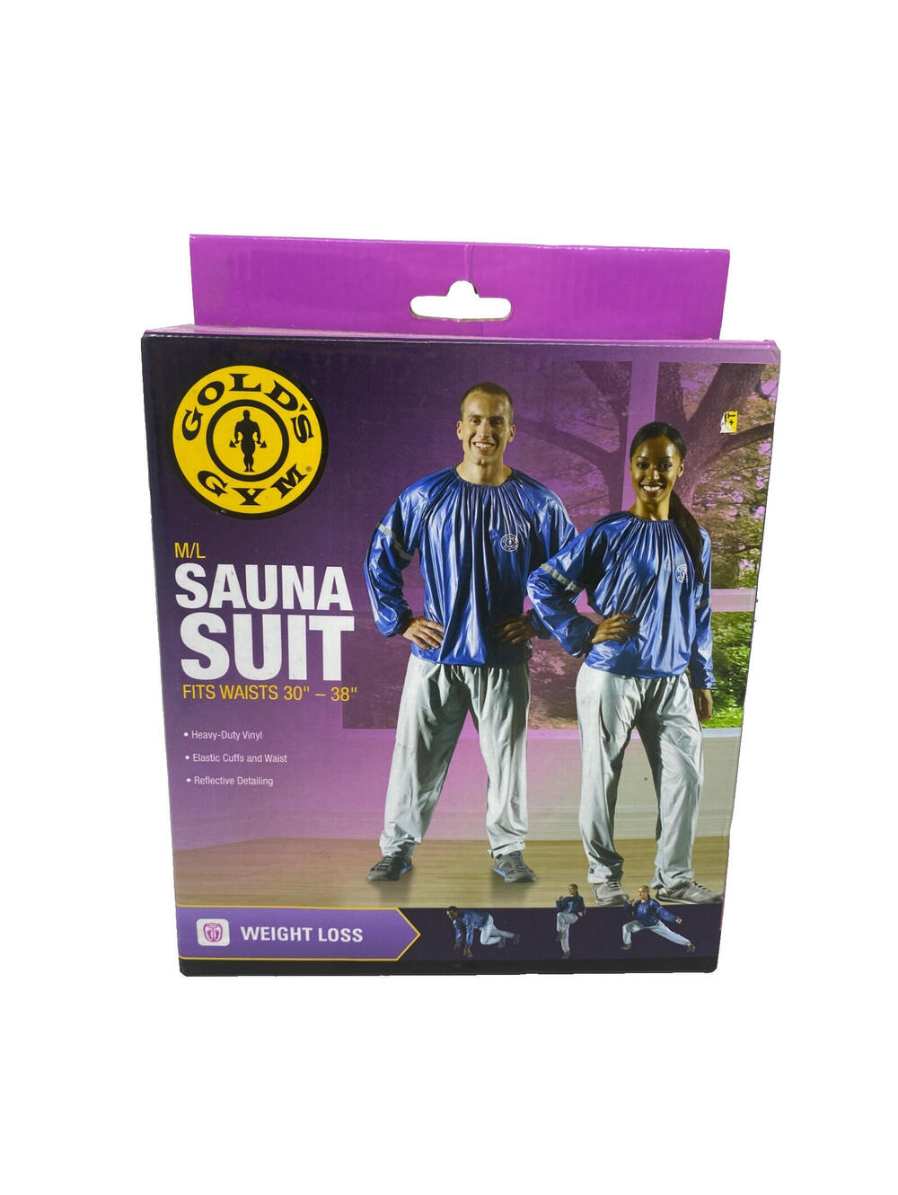 Gold’s Gym Sauna Suit M/L Fits Waists 30" - 38" Weight Loss Sauna Suit